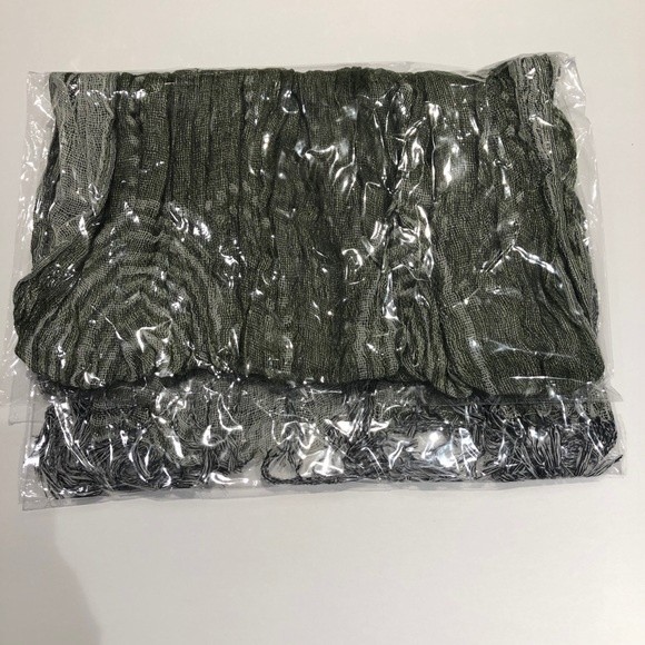 Green Polka Dot Abstract Long Fringe Scarf - Picture 2 of 5